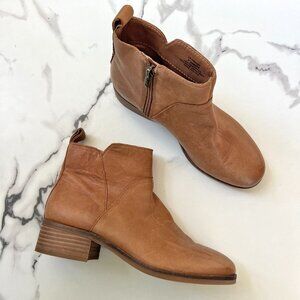 Lucky Brand Prenma Camel Leather Booties Size 7.5